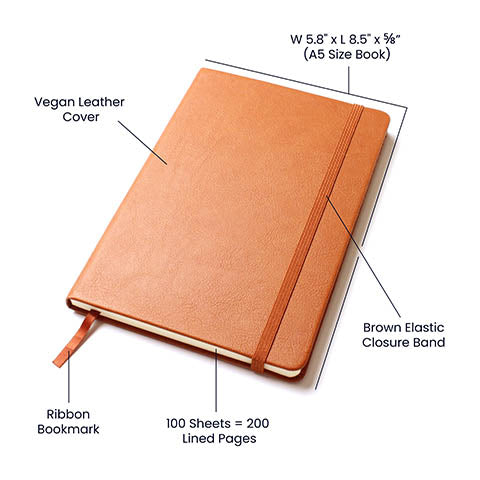 Leather Journal with Design and Message, Planner