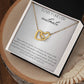 Anniversary Interlocking Heart Necklace with Message Card