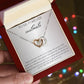 Anniversary Interlocking Heart Necklace with Message Card
