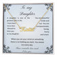 Daughter name necklace with message card