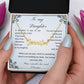 Daughter name necklace with message card