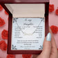 Daughter name necklace with message card