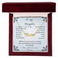 Daughter name necklace with message card
