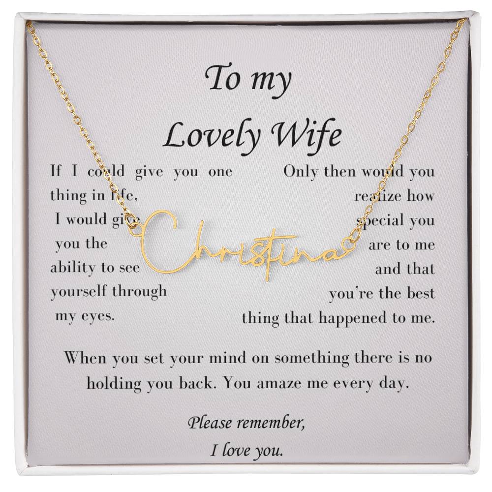 Wife name necklace