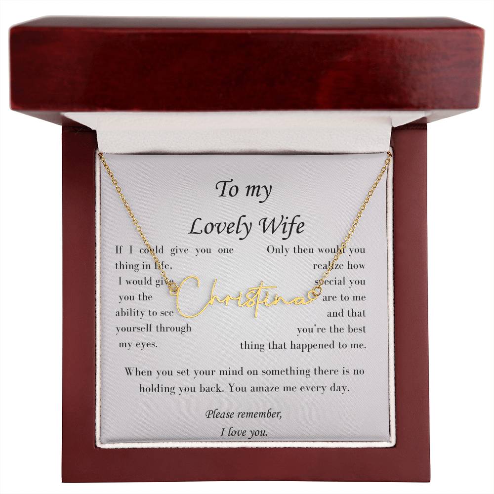 Wife name necklace