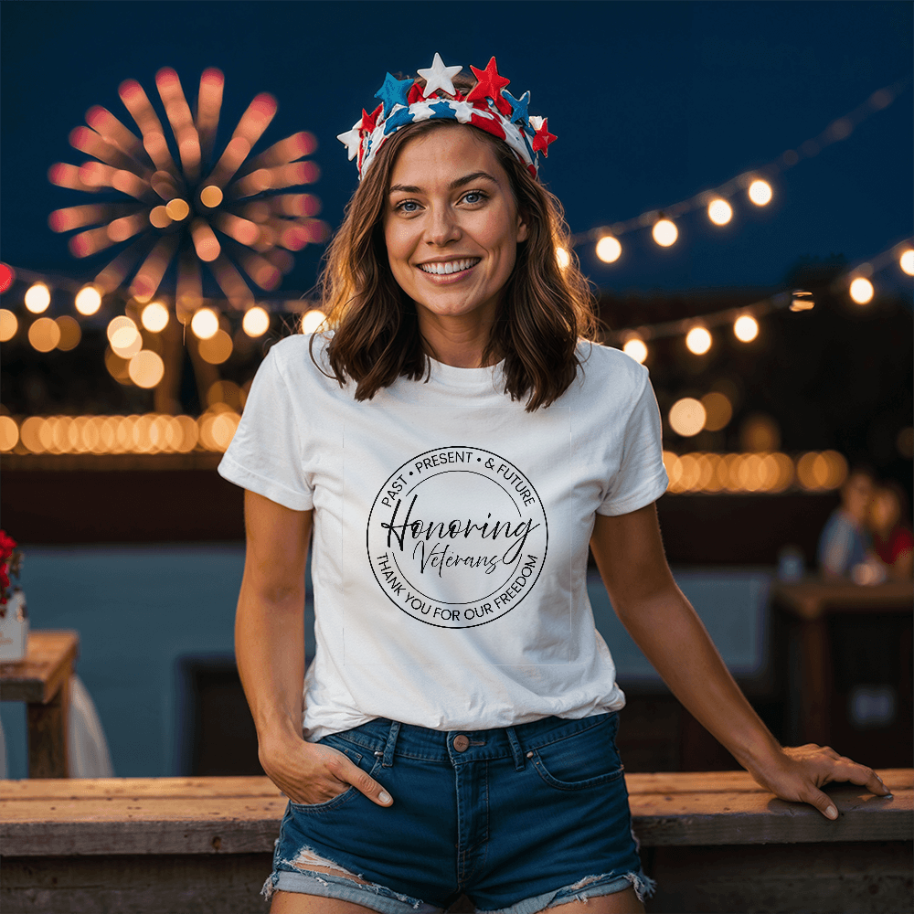White Unisex Honoring Veterans Shirt