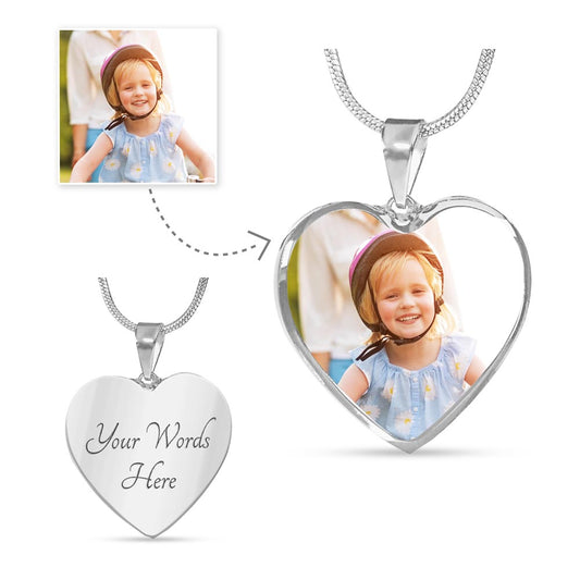 Picture Heart Necklace Gift with engraving